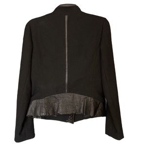 Vince | Textured Cotton Quilted Leather Black Jacket‎ Casual Classic Luxury S